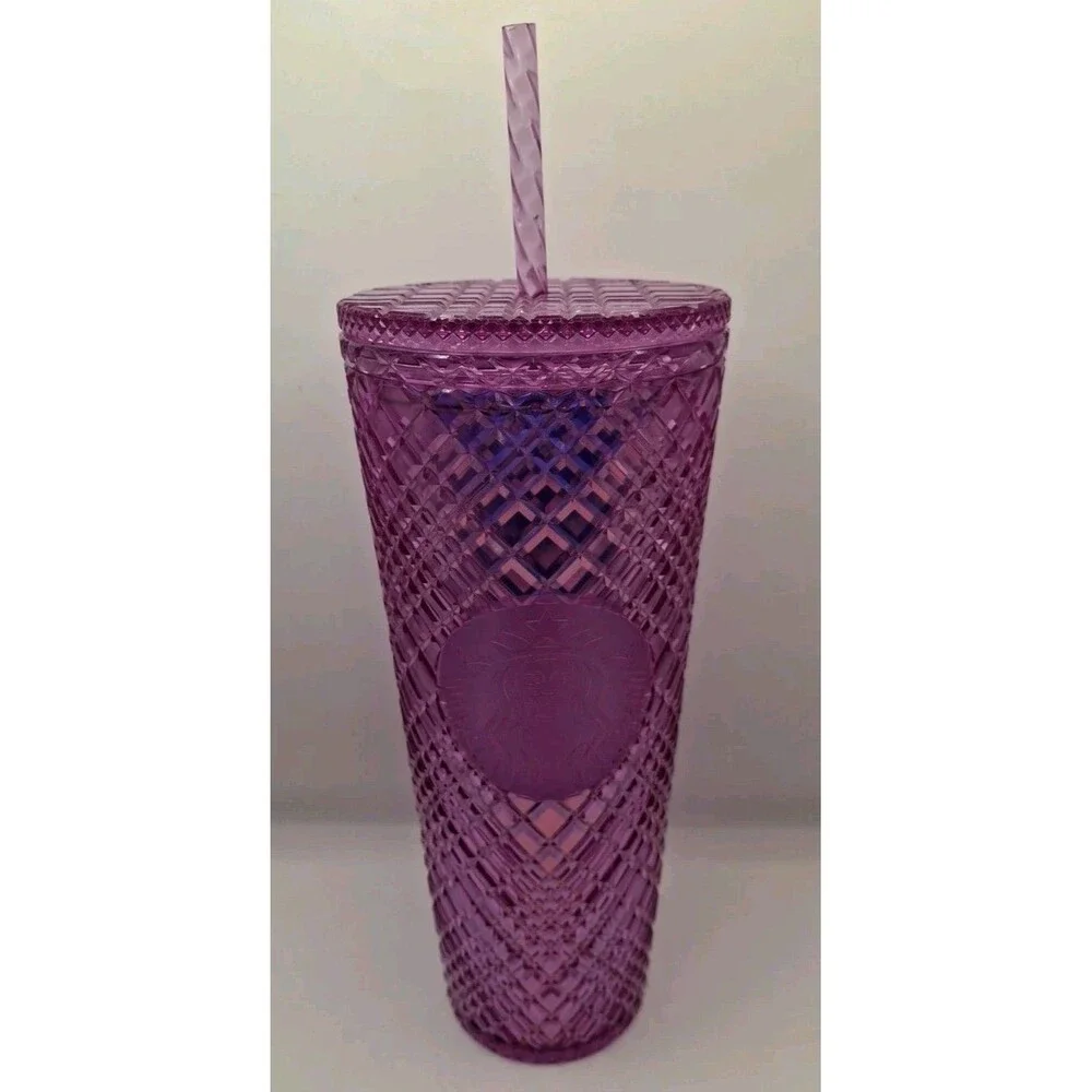 Starbucks Iridescent Jeweled Purple Taffy 2023 24oz Venti Cold Cup Tumbler